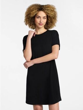 Time and Tru Black Short Sleeve Tshirt Dress